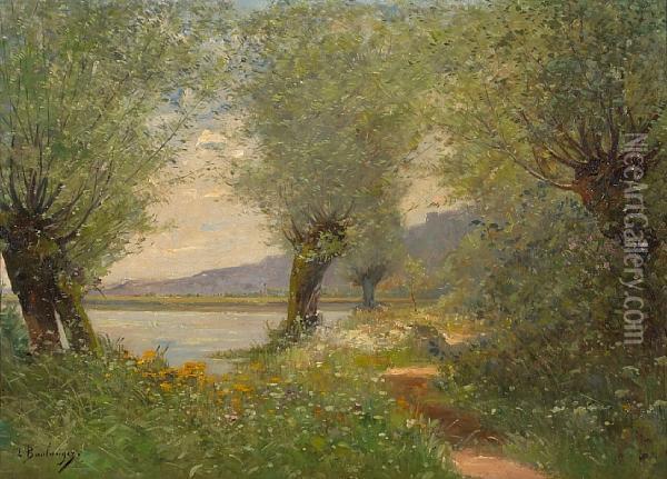 A River Landscape Oil Painting - Louis Boulanger