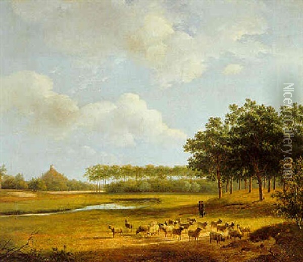 View Of The Seringenberg At The Raephorst Estate, Wassenaar Oil Painting - Andreas Schelfhout