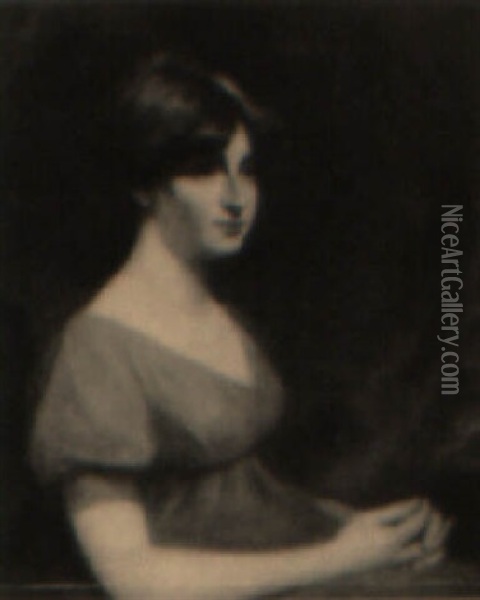 Portrait Of Sarah, Wife Of Robert Fellowes, Norfolk, England Oil Painting - William Artaud