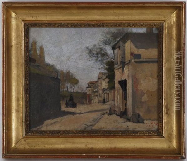Rue De L'abreuvoir, Montmartre, Paris Oil Painting - Jean Daniel Ihly