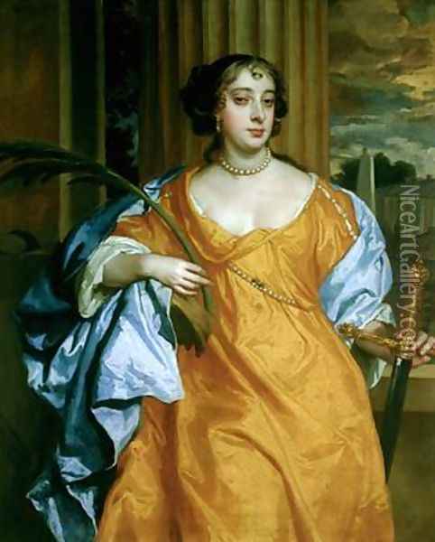 Barbara Villiers Duchess of Cleveland as St. Catherine of Alexandria Oil Painting - Sir Peter Lely
