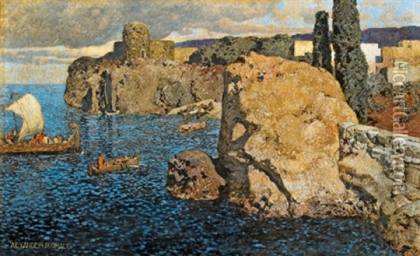 Das Schloss Am Meer Oil Painting - Alexander Rothaug