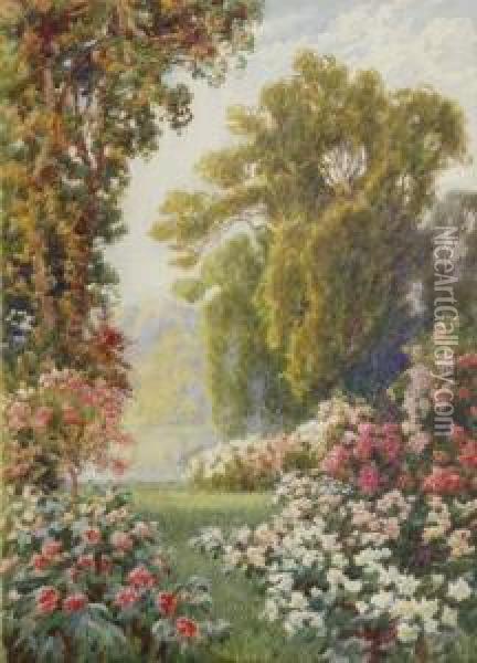 A Garden Of Roses Oil Painting - Howard Neville Walford
