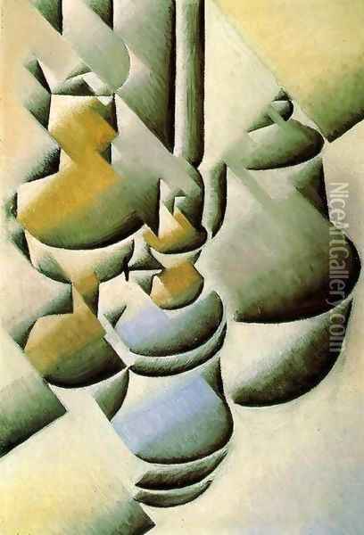 Still Life with Oil Lamps 1911-1912 Oil Painting - Juan Gris