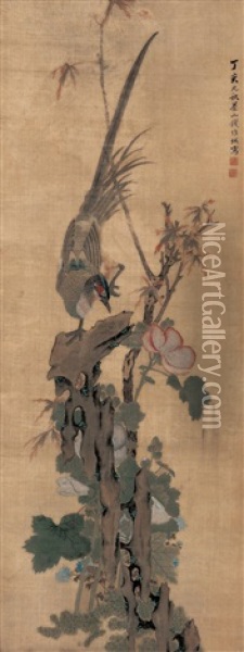 Flower And Bird Oil Painting -  Qian Weicheng