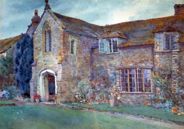 Stone House And Garden Oil Painting - Edith Helena Adie