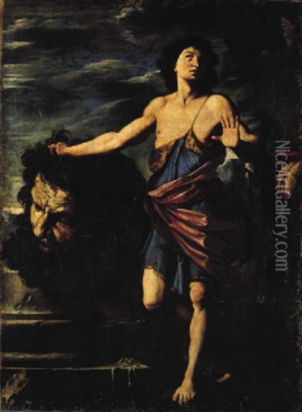 The Triumph Of David Over Goliath Oil Painting - Paolo Domenico Finoglia