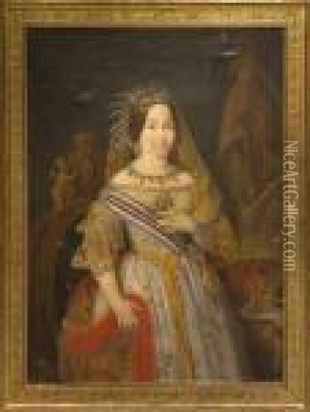 Retrato De La Reina Isabel Ii Oil Painting - Federigo De Madrazo Y Kuntz