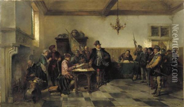 The Negotiation Oil Painting - Herman Frederik Carel ten Kate