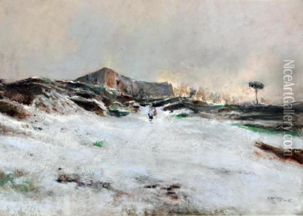 Nevicata Oil Painting - Giuseppe Casciaro
