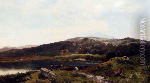 Llyn-y-Ddinas, North Wales Oil Painting - Sidney Richard Percy