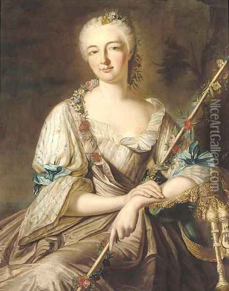 Portrait of a lady Oil Painting - Antoine Pense