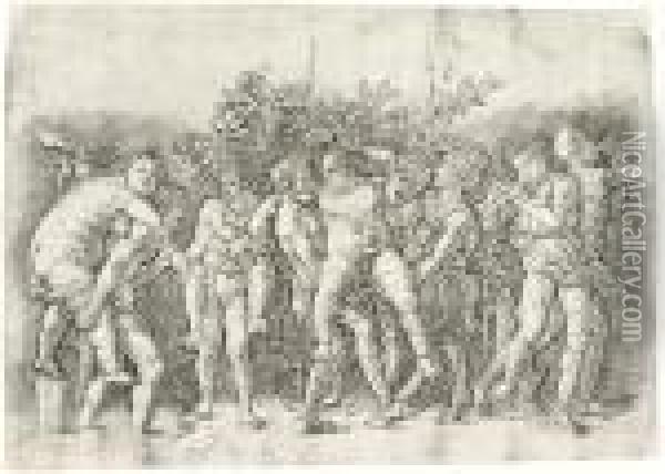 Bacchanal With Silenus Oil Painting - Andrea Mantegna