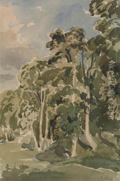 Trees Oil Painting - Philip Wilson Steer