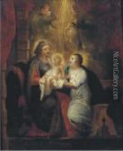 The Madonna And Child, With Saint Anne Oil Painting - Peter Paul Rubens