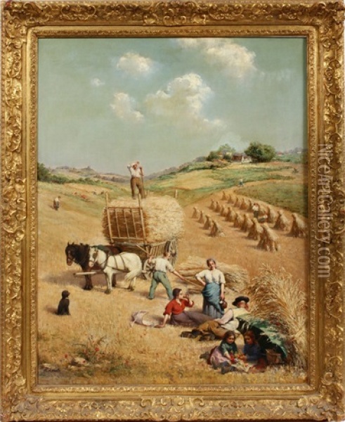 Working The Field Oil Painting - Henry Lerolle