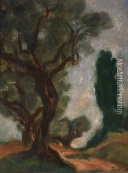 La Route Et L'arbre Oil Painting - Jozef Pankiewicz