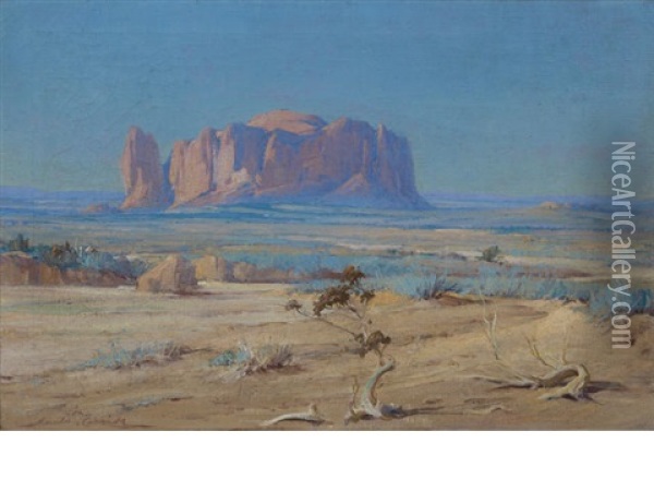 The Sentinel Of The Desert Oil Painting - Gerald Cassidy