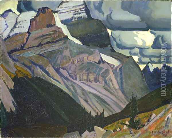 Dark Autumn, Rocky Mountains Oil Painting - James Edward Hervey MacDonald