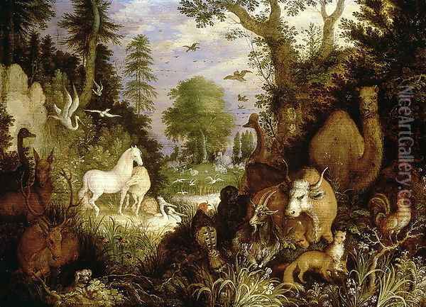 The Garden of Eden 2 Oil Painting - Roelandt Jacobsz Savery