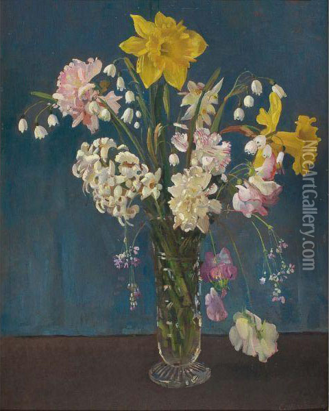 Flowers Still Life Oil Painting - George Lambert