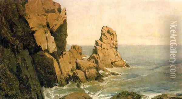 On the Maine Coast Oil Painting - William Howard Hart