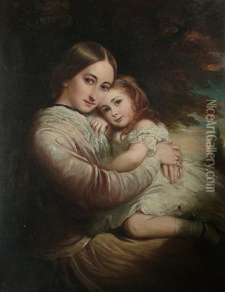 Mrs. Luin & Child Oil Painting - Henry Richard, Hon. Graves