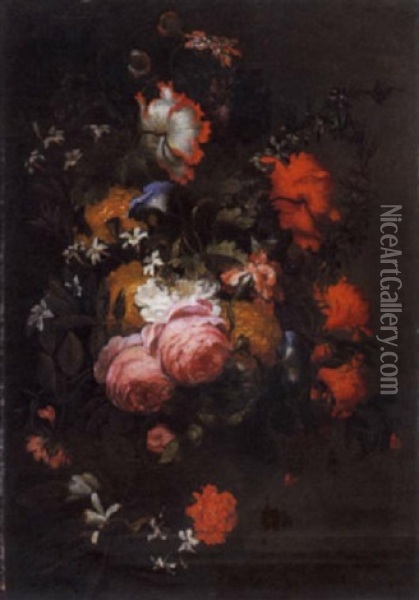 Natura Morta Di Fiori In Un Vaso, Appoggiato Su Un Davanzale Oil Painting - Jan Peeter Brueghel