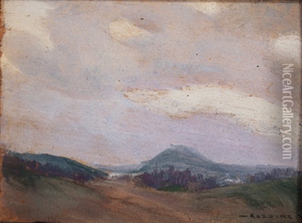 Landscape Under A Pink Sky Oil Painting - Arthur Dominique Rozaire