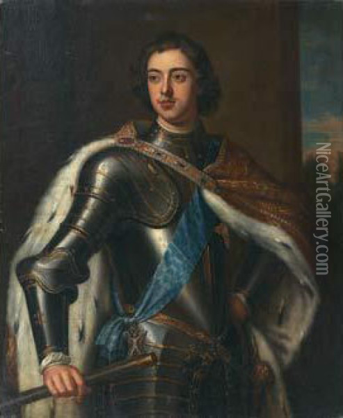 Portrait De Pierre Ier Le Grand, Tsar De Russie (1672-1725) Oil Painting - Sir Godfrey Kneller