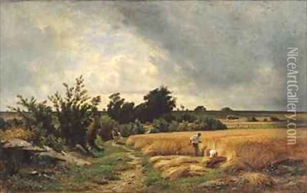 The Plateau of Ormesson A Path through the Corn Oil Painting - Louis Francais
