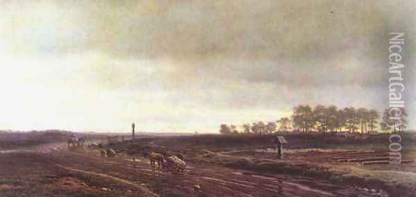 In the fields, 1872 Oil Painting - Clodt von Jurgensburg Mikhail Konstantinovitch