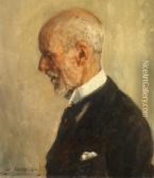 Portrait Of The Painter Johan Rohde Oil Painting - Julius Paulsen