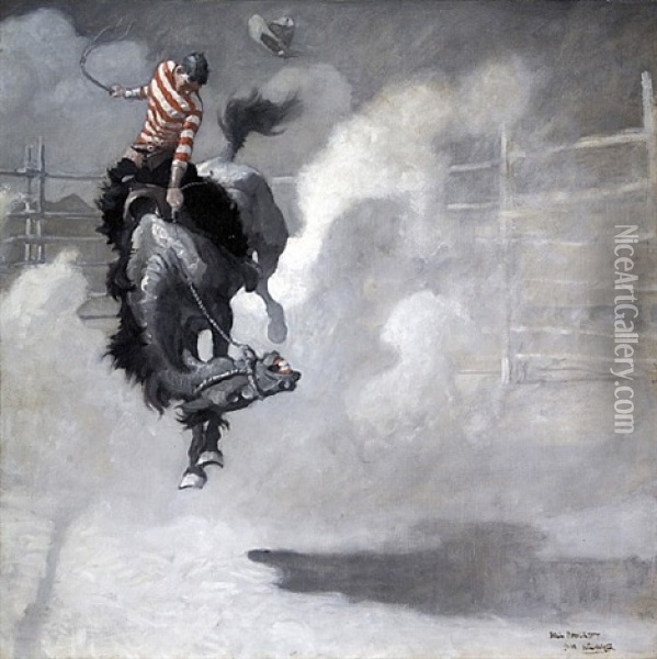 Brand In Einem Dorf Oil Painting - N.C. Wyeth