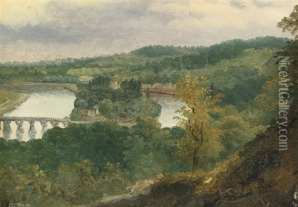 Vue De Billancourt Et Bas Meudon Oil Painting - Theodore Rousseau