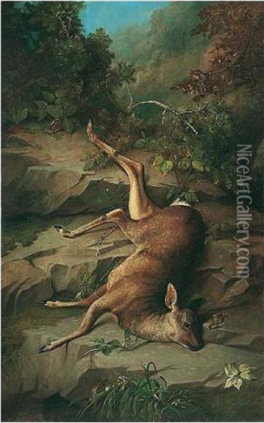 Dead Hind Oil Painting - John Russell