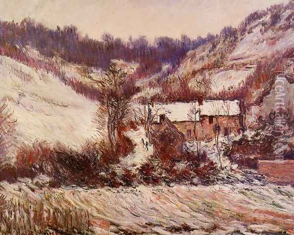 Snow Effect At Falaise Oil Painting - Claude Oscar Monet