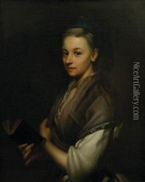 Portrait Of Susanne Kupecka Oil Painting - Johann Kupetzki