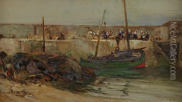 An Angus Harbor Oil Painting - William Bradley Lamond