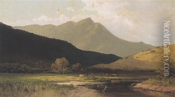 Mount Tamalpais California From Ross Valley Oil Painting - Frederick Ferdinand Schafer
