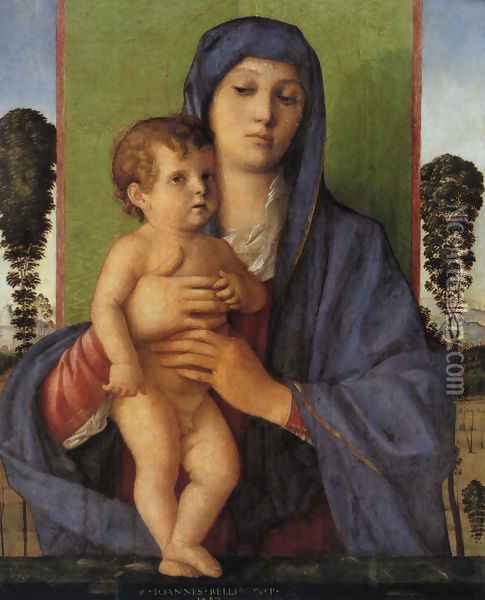 Madonna degli Alberetti 1487 Oil Painting - Giovanni Bellini