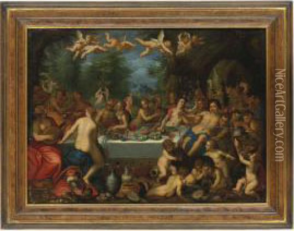 The Feast Of The Gods Oil Painting - Hans Rottenhammer