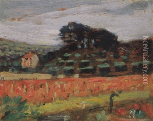 Poppy Field, Brittany Oil Painting - James Wilson Morrice