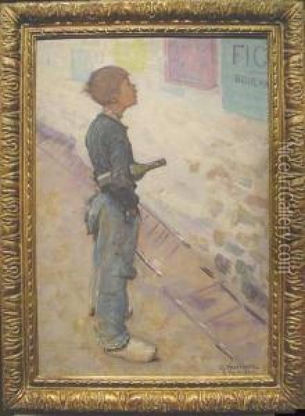 Breton Fisher Boy Oil Painting - Alexander Thomas Harrison