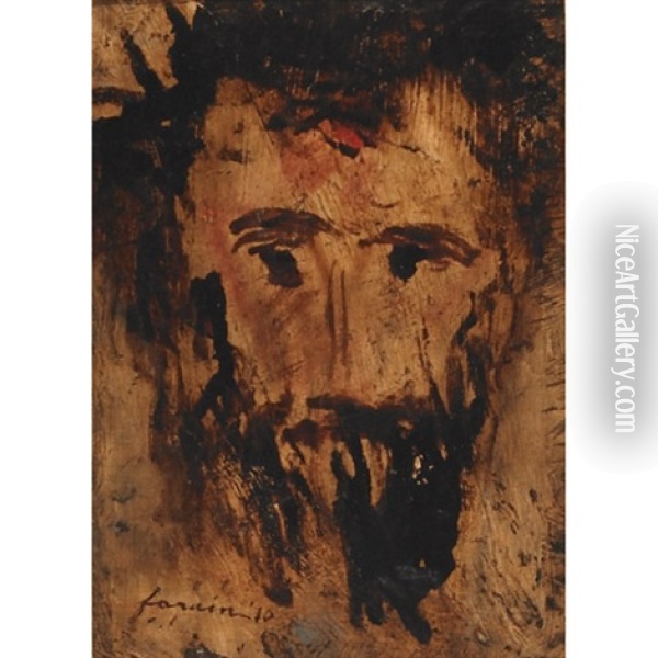 Head Of Christ, Detail For Ecce Homo Oil Painting - Jean-Louis Forain
