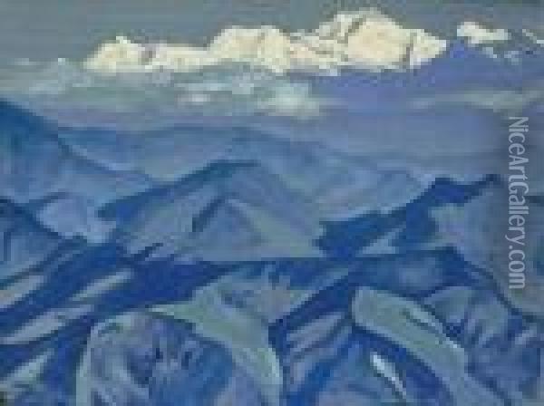 Kanchenjunga. From The Himalayan Series Oil Painting - Nicolaj Konstantinov Roerich