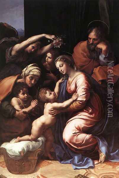 The Holy Family Oil Painting - Raffaelo Sanzio