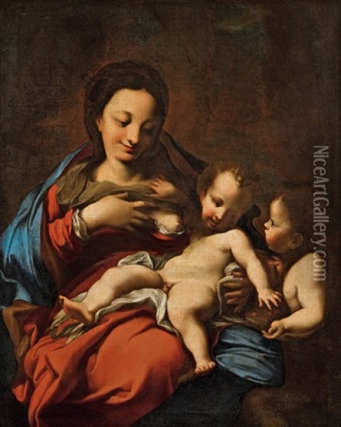Madonna Mit Christus Und Johannesknaben (madonna Del Latte) Oil Painting - Carlo Cignani