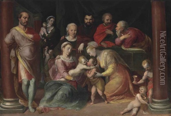 The Holy Kinship Oil Painting - Frans Floris the Elder