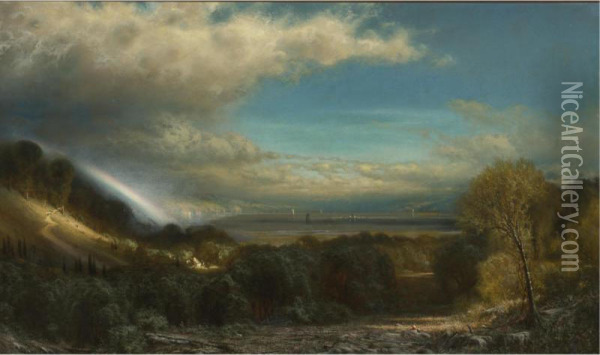 Hudson River Landscape Oil Painting - James Fairman